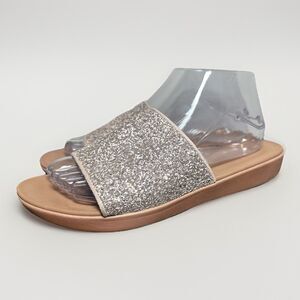 FitFlop Women's Sola Glitter Mix Slides Sparkly Comfort Sandals SIZE 8